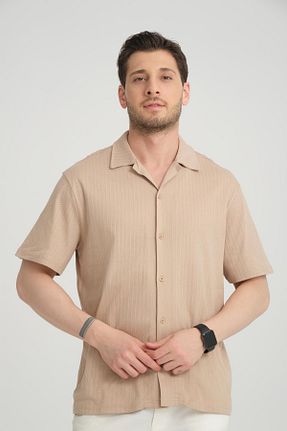 پیراهن قهوه ای مردانه Fitted Store - کد 905814788