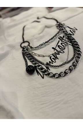 گردنبند جواهر مشکی زنانه LAMANTE - کد 921768950