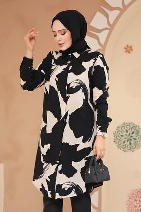 تونیک حجاب مشکی ویسکون Neva Style - کد 921778363