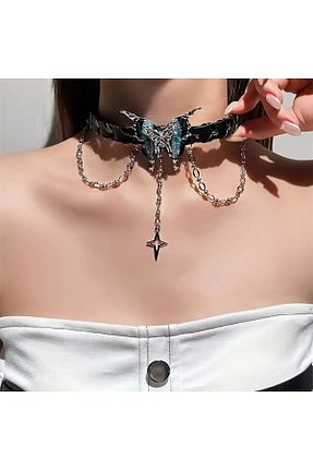 گردنبند استیل ( فولاد ) مشکی زنانه MİLALAZO - کد 921776319