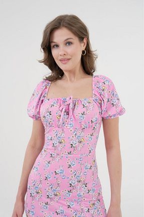 لباس صورتی زنانه بافتنی Hayalim moda - کد 843710273