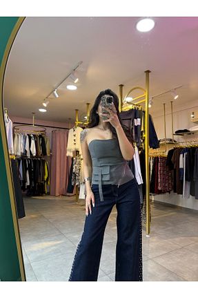 بلوز طوسی زنانه ساده Tuğba - کد 886771417