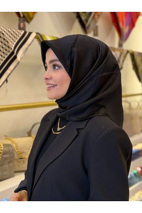 روسری بژ کرپ ساتن ابریشم Aker - کد 921817480
