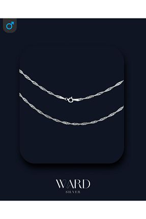 گردنبند نقره طوسی مردانه 925 عیار Ward silver - کد 899438492