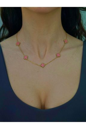گردنبند استیل ( فولاد ) صورتی استیل (فولاد) Çelik - کد 921099286