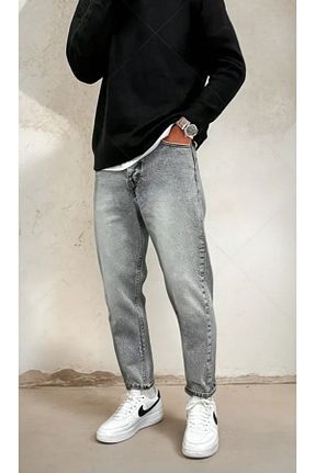شلوار جین طوسی مردانه پاچه ساده OHEPMODA - کد 888138405
