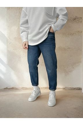 شلوار جین آبی مردانه پاچه ساده OHEPMODA - کد 888138428