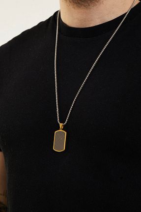 گردنبند استیل ( فولاد ) طلائی مردانه استیل ضد زنگ Fjellor - کد 905489589