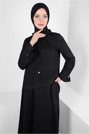 ست گرمکن حجاب مشکی زنانه رگولار Alvina - کد 797081728