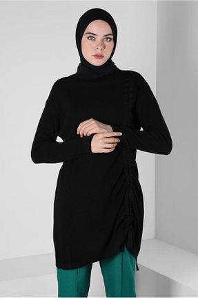 تونیک حجاب مشکی زنانه مخلوط پلی استر Alvina - کد 792004110
