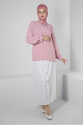 بلوز حجاب صورتی زنانه رگولار Alvina - کد 802008121