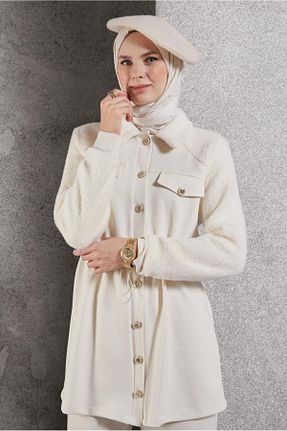 ست گرمکن حجاب سفید زنانه رگولار Alvina - کد 883385000
