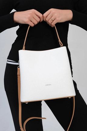 کیف دوشی سفید زنانه چرم مصنوعی Just Polo - کد 921902956