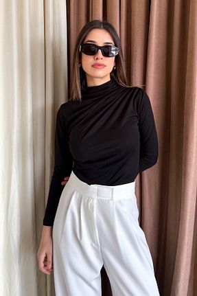 بلوز مشکی زنانه رگولار ModaPlaza - کد 921871830