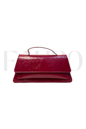 کیف پورتفوی و کلاچ زرشکی زنانه چرم لاکی Fauro - کد 906186357