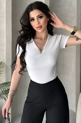 بلوز سفید زنانه ساده Chicup - کد 921887326