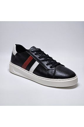 کفش اسنیکر مشکی مردانه چرم اصل Registan Shoes - کد 921889390