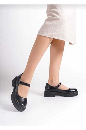 کفش لوفر مشکی زنانه چرم لاکی BYBERO - کد 922462988