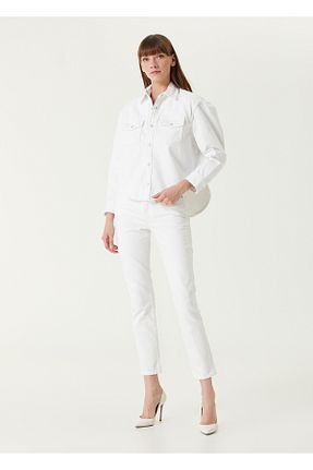 شلوار سفید زنانه پاچه تنگ Wardrobe Nyc - کد 924116344