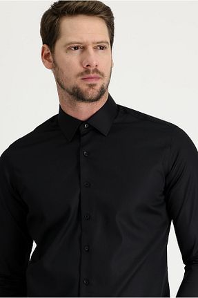 پیراهن مشکی مردانه اسلیم فیت Zikuv - کد 921921695