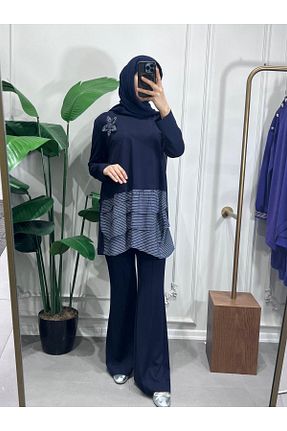 شلوار سرمه ای زنانه پنبه ای Cloche - کد 921932457