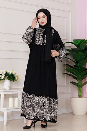 لباس حجاب مشکی اورسایز Sevitli - کد 921937643