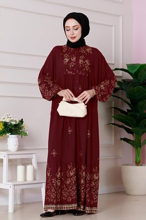 لباس حجاب زرشکی اورسایز Sevitli - کد 921937636