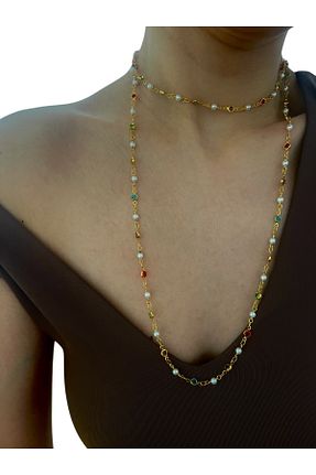 گردنبند جواهر زرد زنانه Hoop jewelery - کد 921943659