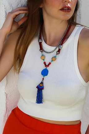 گردنبند جواهر رنگی زنانه Chiccy - کد 921959551