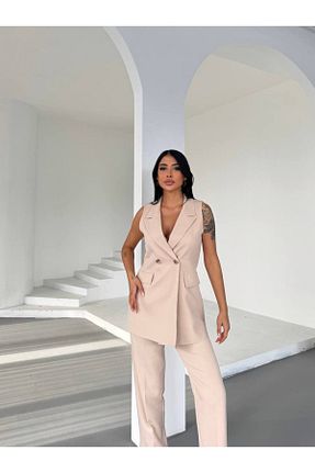 ست بالاتنه و پائین تنه بژ زنانه بافتنی Castivo Fashion - کد 921997704