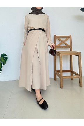 ست بالاتنه و پائین تنه بژ زنانه بافتنی tumabutik - کد 921999221