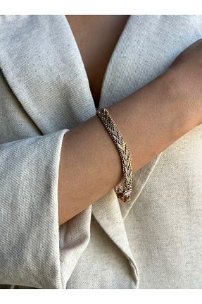 دستبند استیل (فولاد) طلائی زنانه استیل ضد زنگ TRENDY ACCESSORY - کد 922004459