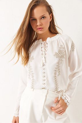 بلوز سفید زنانه Straight Bianco Lucci - کد 922020155