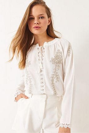 بلوز سفید زنانه Straight Bianco Lucci - کد 922020155