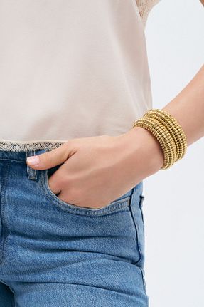 دستبند جواهر طلائی زنانه روکش طلا Mon Reve - کد 275357284