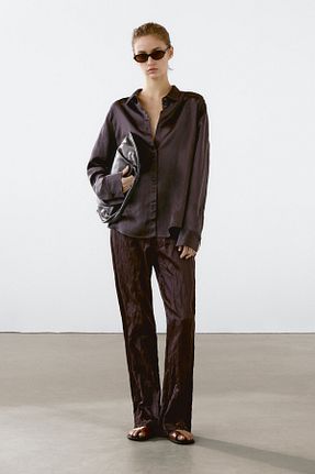 پیراهن زرشکی زنانه رگولار Massimo Dutti - کد 922024790