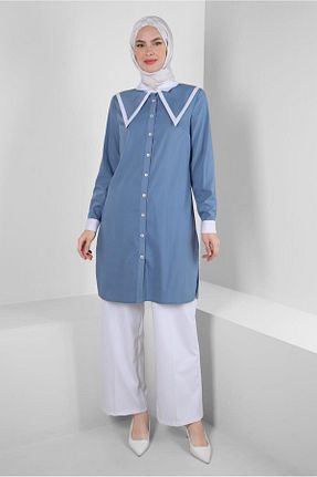 تونیک حجاب سرمه ای زنانه مخلوط پلی استر Alvina - کد 799159677