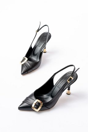 کفش پاشنه بلند کلاسیک مشکی زنانه چرم مصنوعی Mida Shoes - کد 922024606