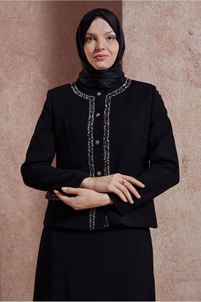 ست بالاتنه و پائین تنه حجاب مشکی زنانه رگولار Alvina - کد 832676950