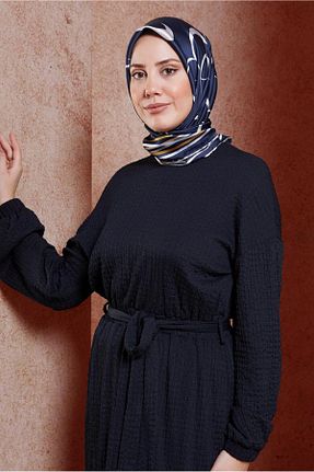 روسری سرمه ای پلی استر Alvina - کد 858069836