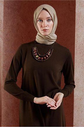 شال قهوه ای زنانه پلی استر Alvina - کد 860143446