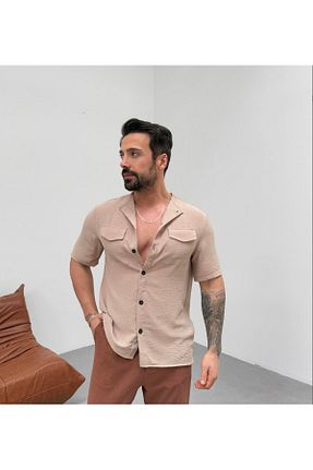 پیراهن قهوه ای مردانه رگولار SCSARVİN - کد 922028775