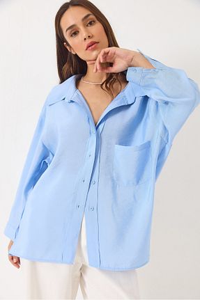 پیراهن آبی زنانه اورسایز Bianco Lucci - کد 922029602