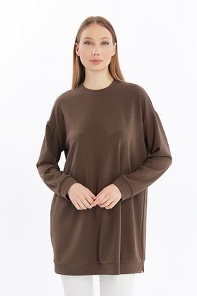 سوئیشرت حجاب قهوه ای بافت Gold Moda Renk - کد 922077950