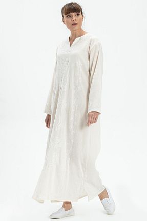 لباس حجاب بژ زنانه رگولار Eliş Şile Bezi - کد 92947270