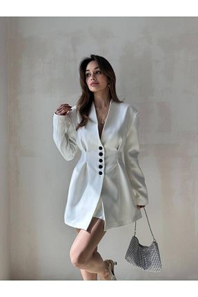 کت بلیزر سفید زنانه رگولار CinneMadonna - کد 922142152