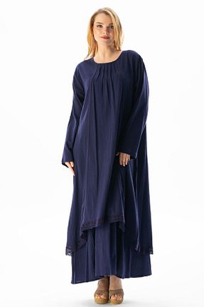 لباس حجاب بنفش زنانه اورسایز Eliş Şile Bezi - کد 92946927