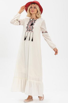 لباس حجاب بژ زنانه رگولار Eliş Şile Bezi - کد 92947185