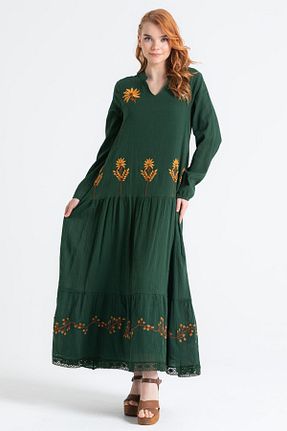 لباس سبز زنانه بافتنی Eliş Şile Bezi - کد 682285048