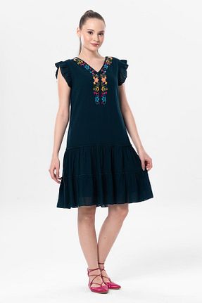 لباس آبی زنانه بافتنی Eliş Şile Bezi - کد 807712224